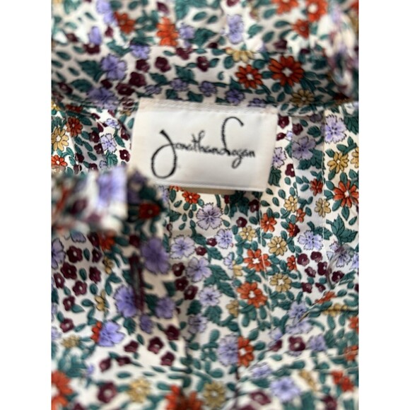 Vintage Jonathan Logan Prairie Dress Floral Ruffle Neck ILGWU Union Made USA L - Picture 9 of 14